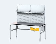 ALGERS Workbench - 1665 - 1905 x 1600 x 700 mm -container - perfo - shelf